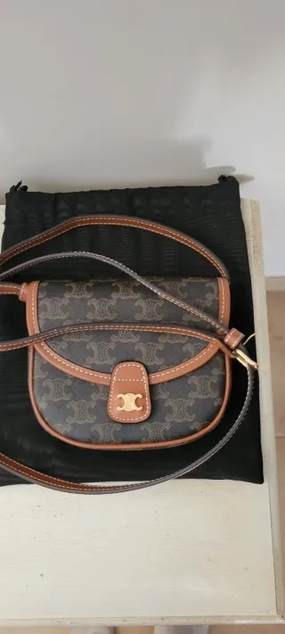 Tracollina mini  marrone /nera