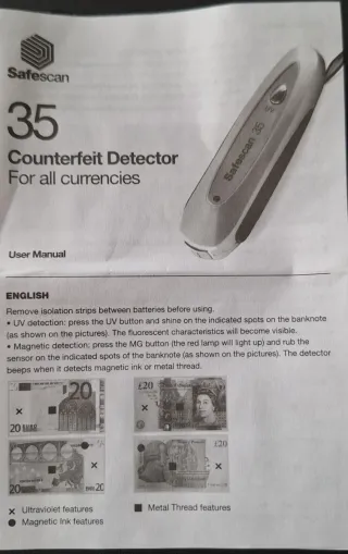 Detector Safescan 35 Billetes Falsos