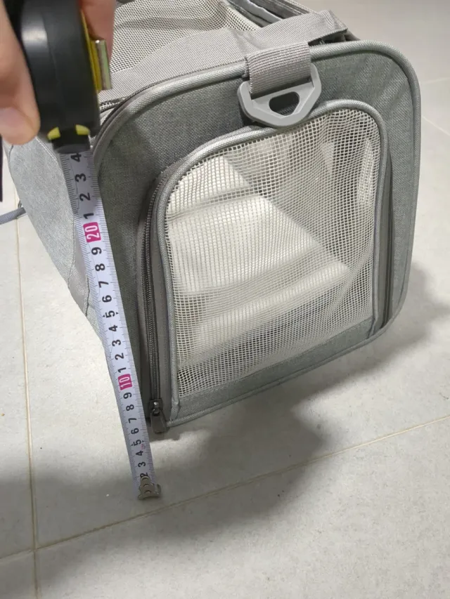 Bolsa transporte mascotas pequeña gris