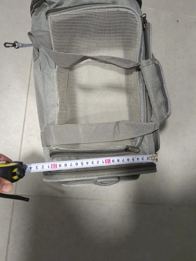 Bolsa transporte mascotas pequeña gris