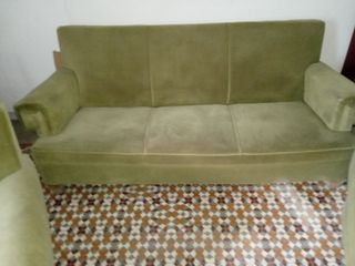 Sofá y 2 sillones verde
