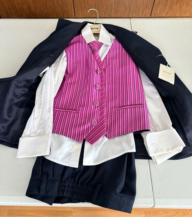 Traje comunión niño Bus Stop azul marino, talla 8