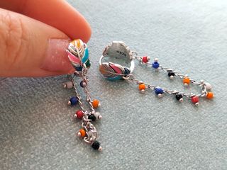 Pendientes pluma plata de ley