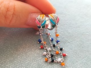 Pendientes pluma plata de ley