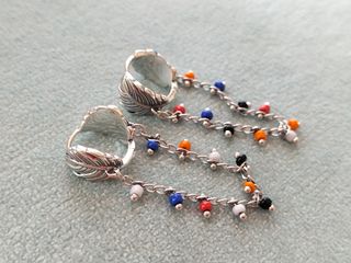 Pendientes pluma plata de ley