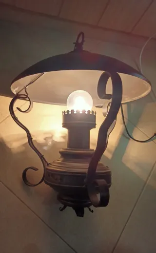 Lámpara-Candil Rústico Vintage de Metal envejecido