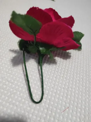 Ramillete flores rosa y pendientes flamenca