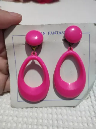 Ramillete flores rosa y pendientes flamenca