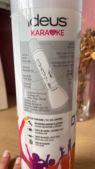 Micrófono Karaoke Ideus Rosa Bluetooth