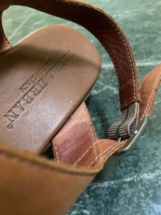 Sandalias Paula Urban T39 Piel Marrón y Dorado