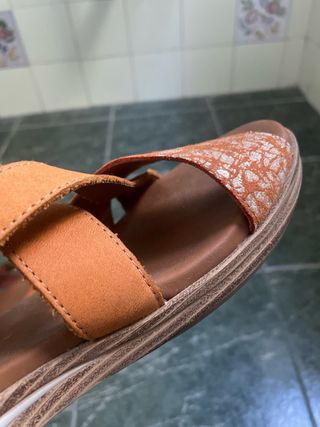 Sandalias Paula Urban T39 Piel Marrón y Dorado