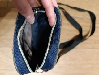 Bandolera Bruno Borelli azul y gris