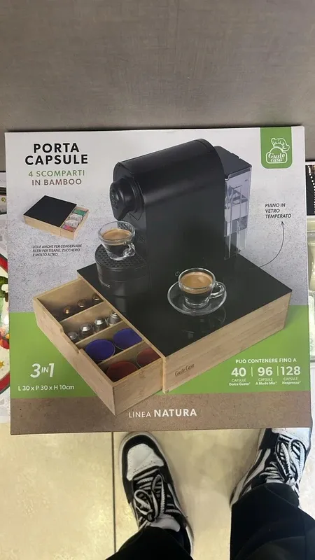 Portacapsule 4 scomparti in bambù