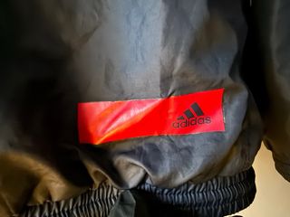 Adidas Black Red 3-Stripes Windbreaker Jacket
