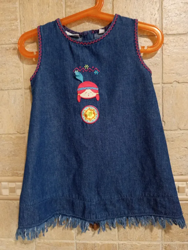 Vestido vaquero niña. Talla 12/18 meses
