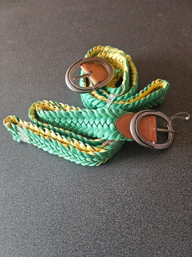 Cinture intrecciate donna verde e gialla