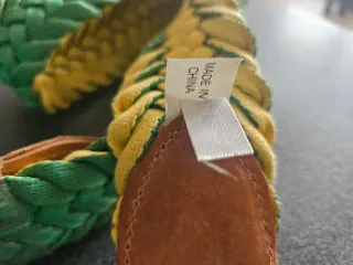 Cinture intrecciate donna verde e gialla