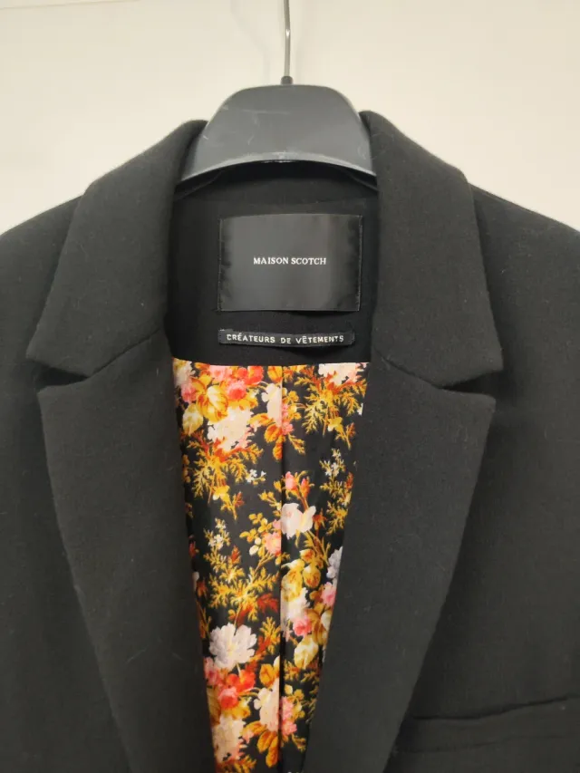 Blazer Scotch & Soda Negro con Forro Estampado