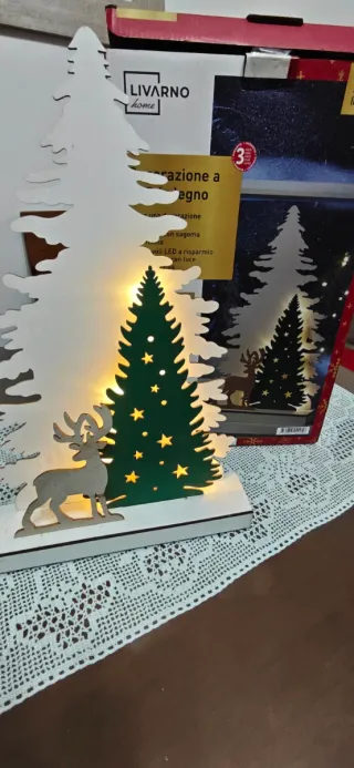 Decoración Navidad Madera LED