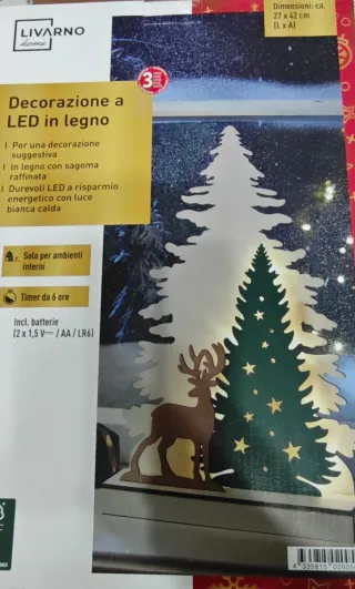 Decoración Navidad Madera LED