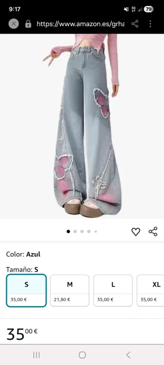 Pantalones vaqueros anchos niña 13-14 años