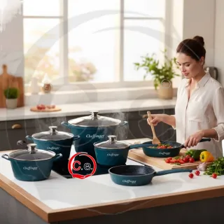 Batteria pentole Cheffinger rosa e nera