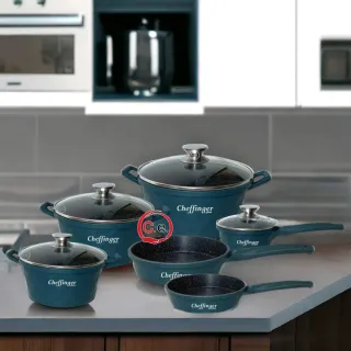 Batteria pentole Cheffinger rosa e nera