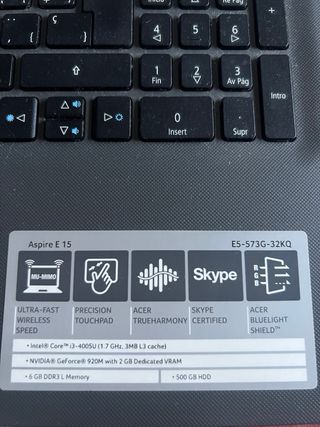 Portátil Acer Aspire E15 Negro/Gris