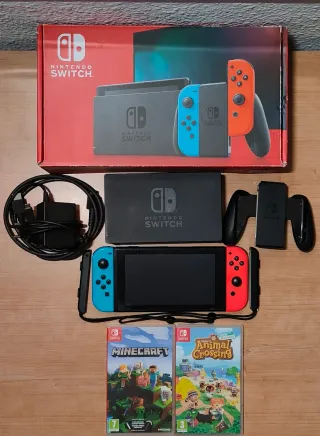 Pack Nintendo Switch con Caja +2 Videojuegos
