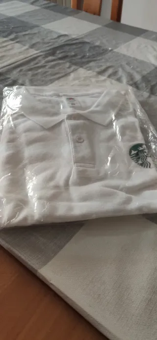 Polo Starbucks Blanco Talla XL Nuevo