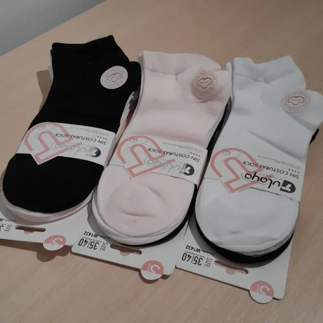 3 Pares Calcetines Tobilleros Mujer