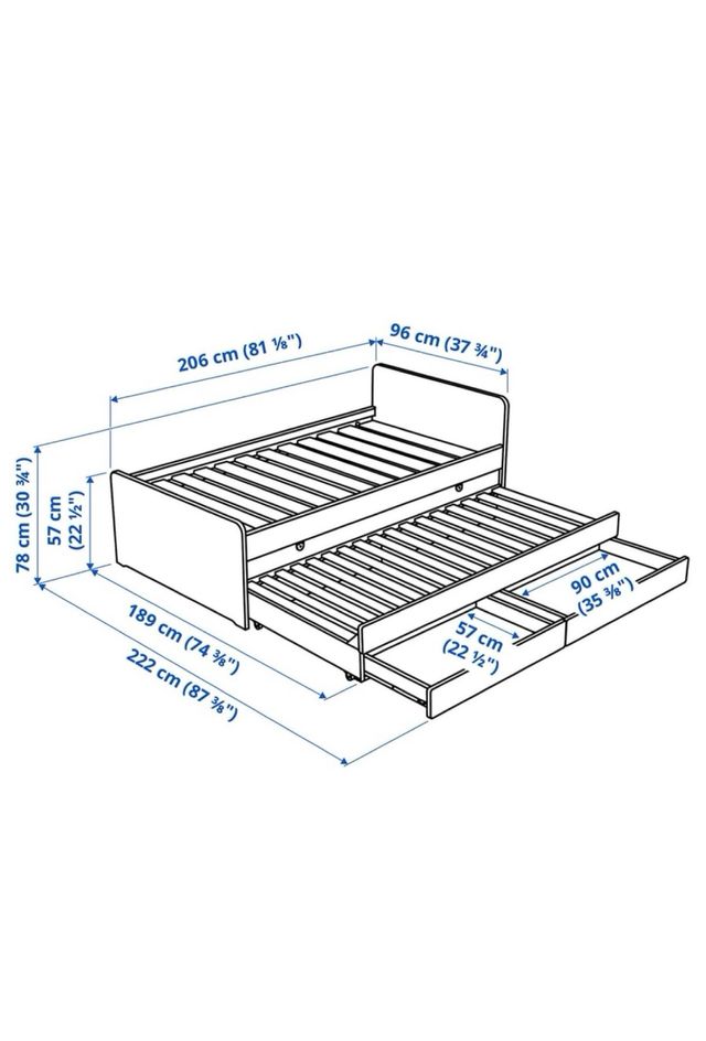 Cama nido blanca con cajones