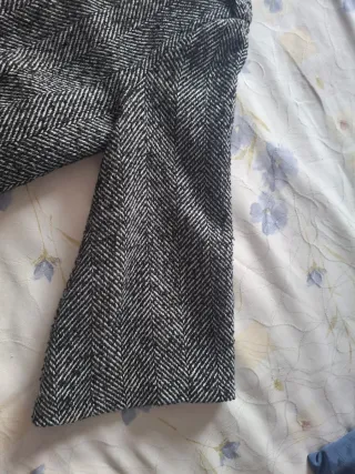 Chaquetón jaspeado gris y blanco