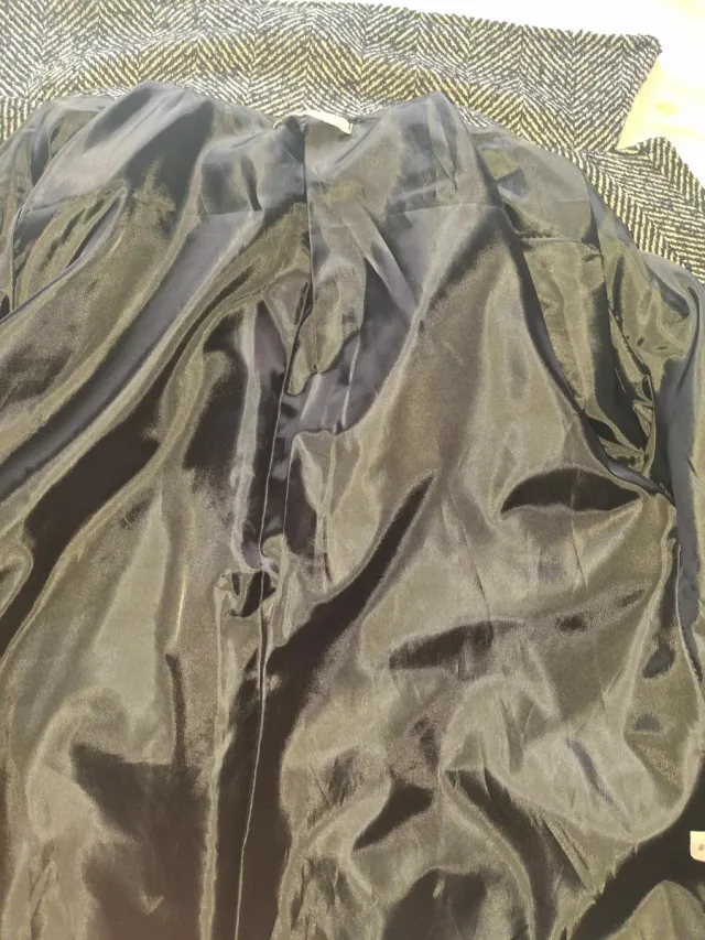 Chaquetón jaspeado gris y blanco