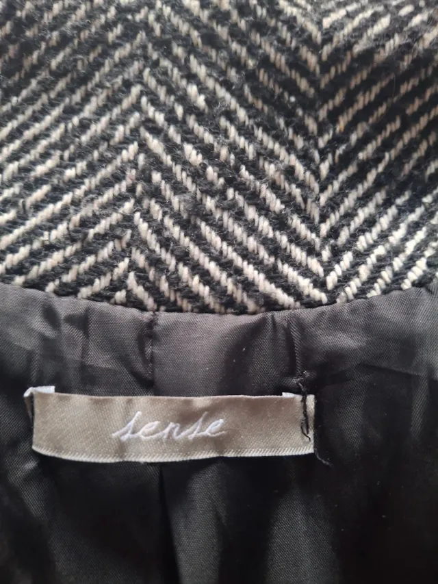 Chaquetón jaspeado gris y blanco