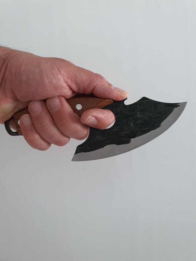 Cuchillo cocina acampada media luna funda forrada