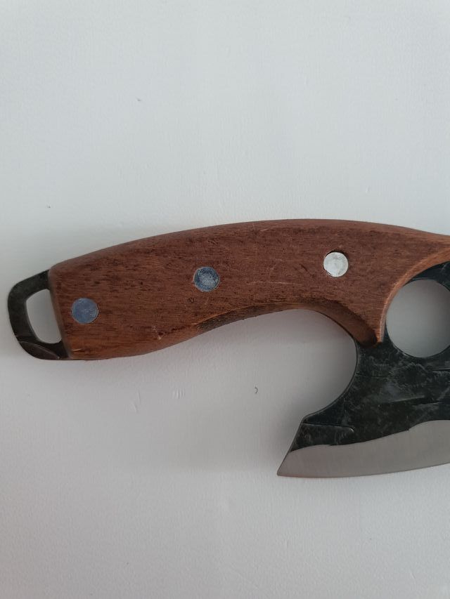 Cuchillo cocina acampada media luna funda forrada