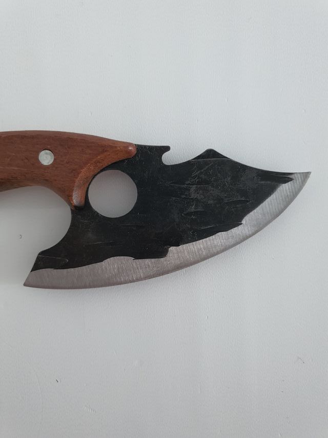 Cuchillo cocina acampada media luna funda forrada