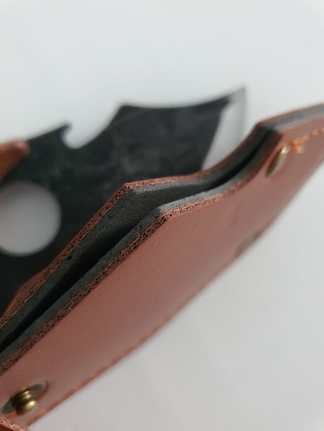 Cuchillo cocina acampada media luna funda forrada