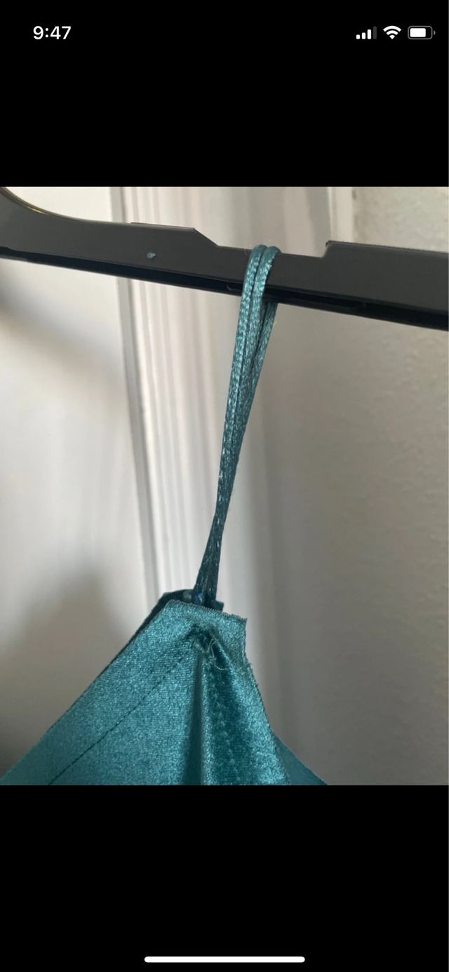 Top lencero terciopelo azul