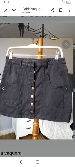 Falda vaquera negra