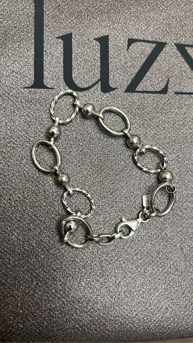 Pulsera de plata con eslabones ovalados