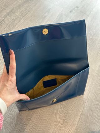 Bolso de mano Bimba y Lola azul y dorado