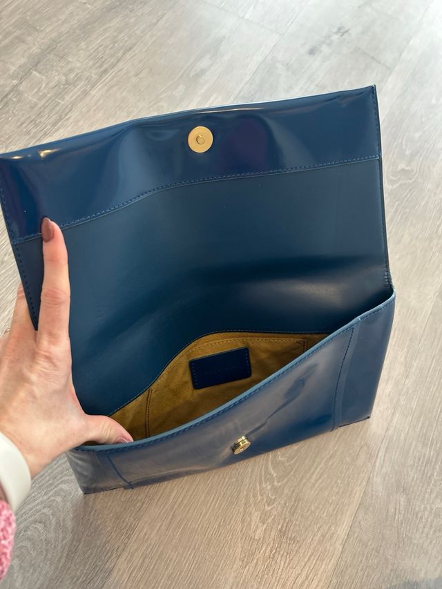 Bolso de mano Bimba y Lola azul y dorado