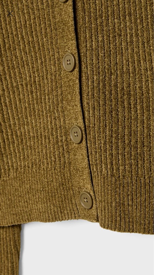 Chaqueta de punto Stradivarius verde oliva talla M