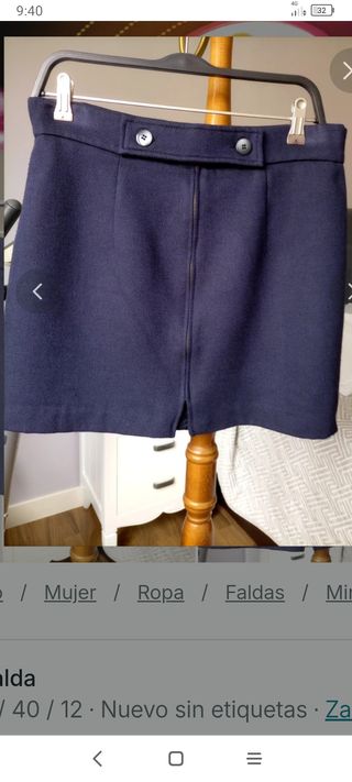 Falda Zara azul talla L/40/12