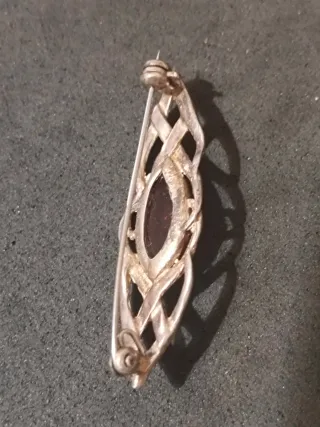 Broche Plata Victoriano con Ambar