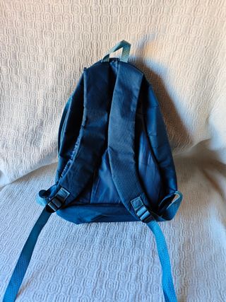 Mochila grande azul oscuro plateado asas ajustable