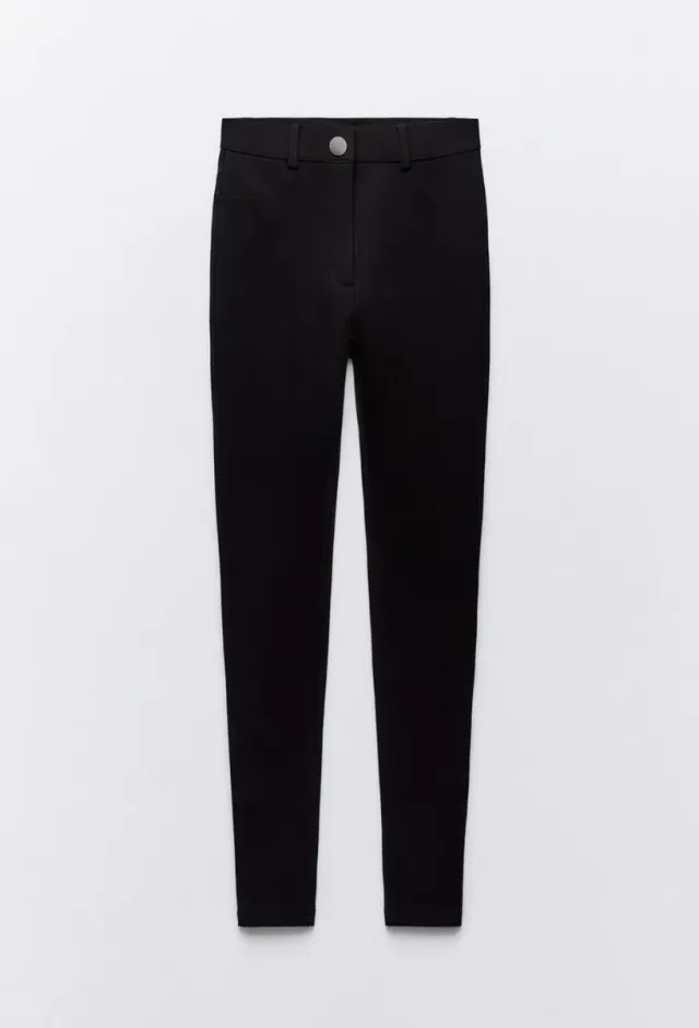 Jeggins tiro alto Zara botón Nuevo