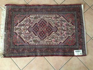 Tappeto Hamadan Persia lana beige rosso